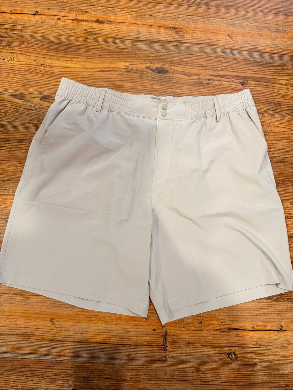 BURLEBO Men's Athletic Drawstring Shorts - Light Beige